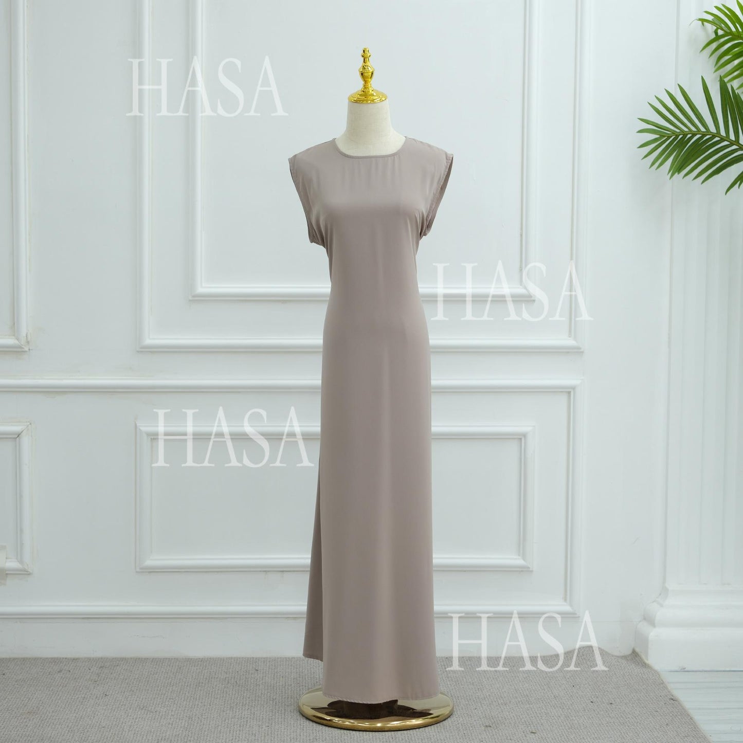 HS6470 Sleeveless Long Dress with Adjustable Back Lacing