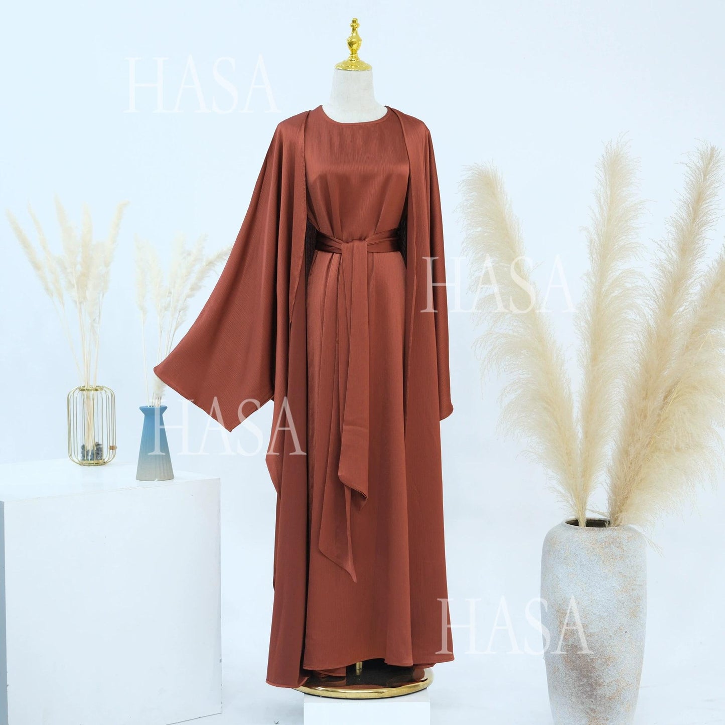 HS6575 Elegant Two-piece Cardigan Robe Set
