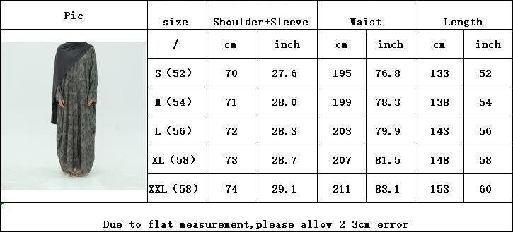 HS6504 Grey geometric print long cardigan Abaya (headscarf not included)