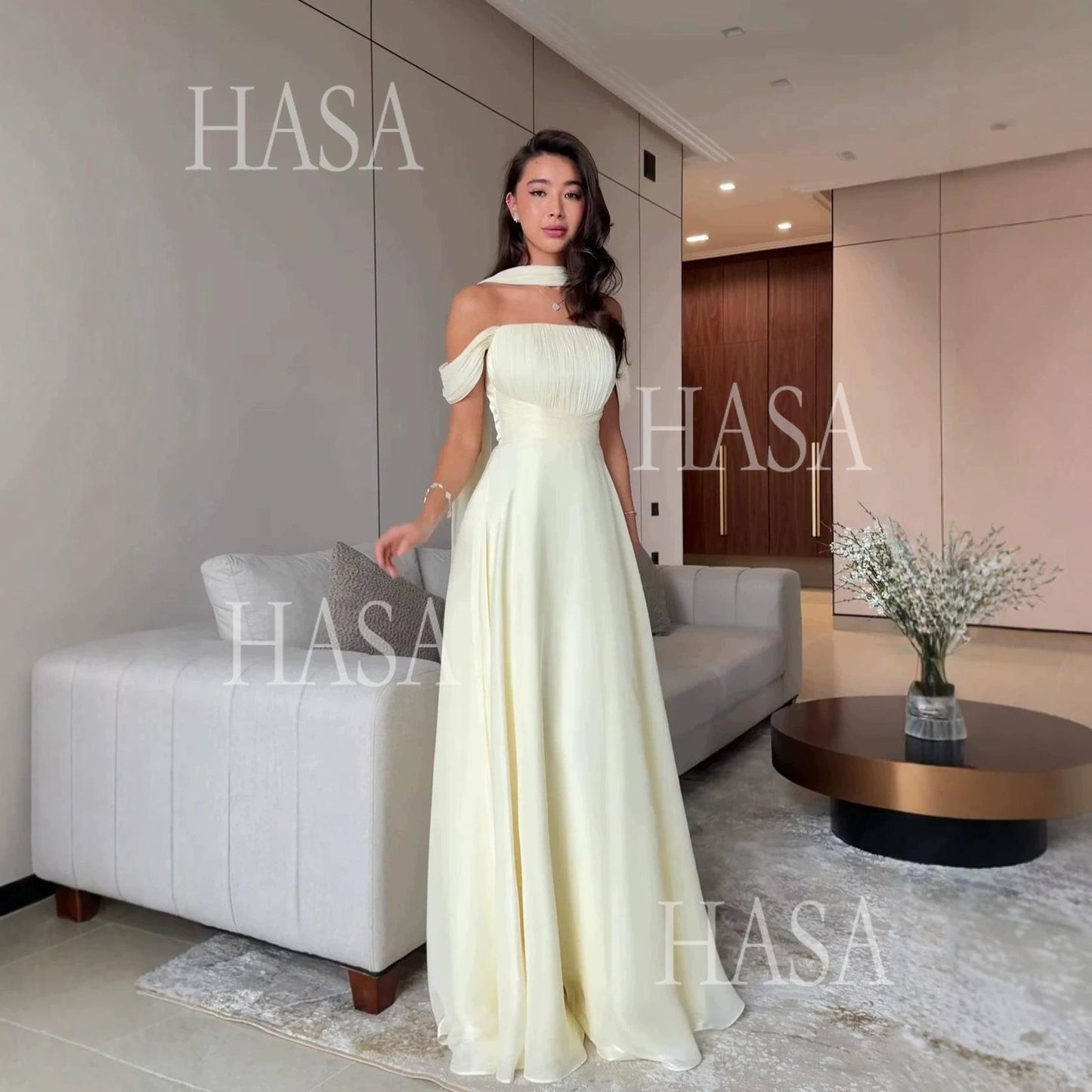 HS6751 Soft Glam Evening Maxi Dress