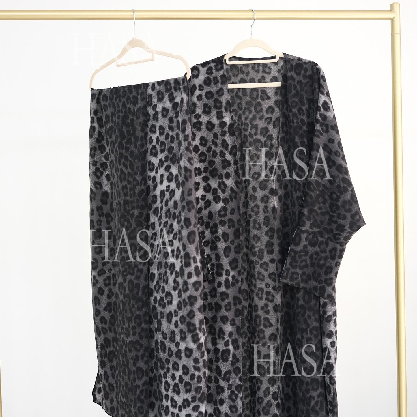 HS6576 Women's Printed Cardigan Abaya (with Optional Matching Headscarf)