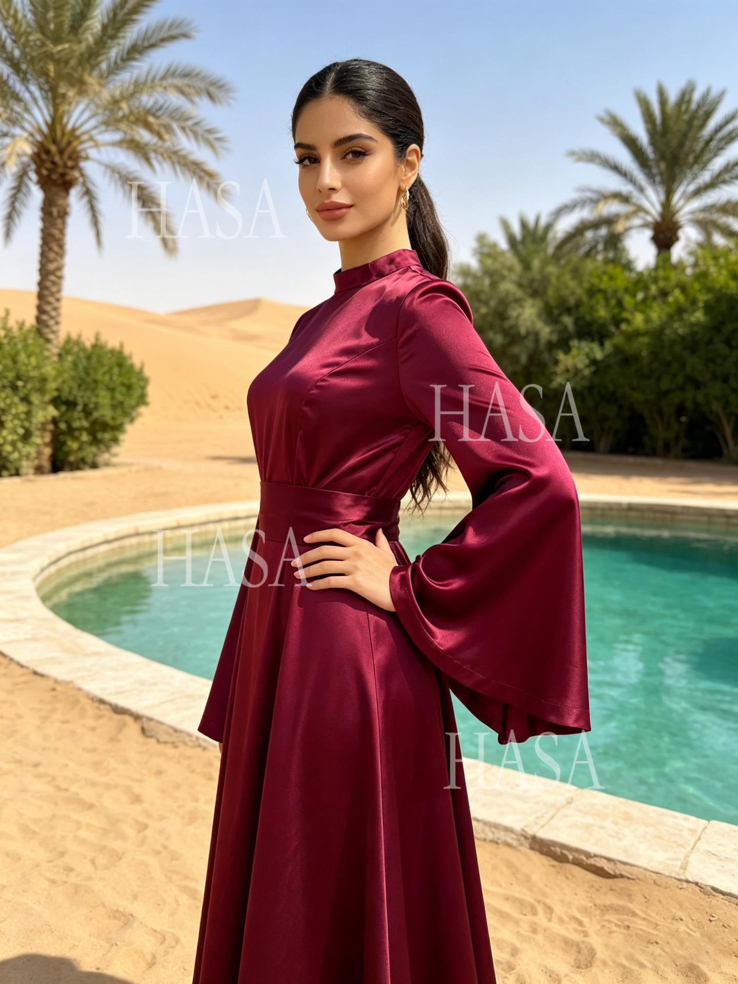HS6748 Royal Inspired Flowing Maxi Dress