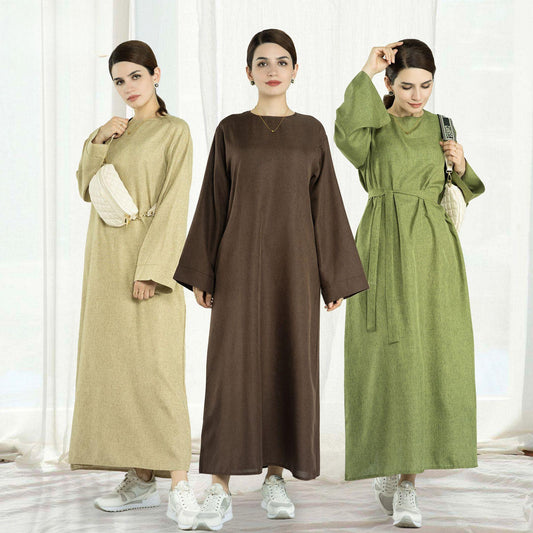 Robe de chambre décontractée de couleur unie HASASERIES HS0711