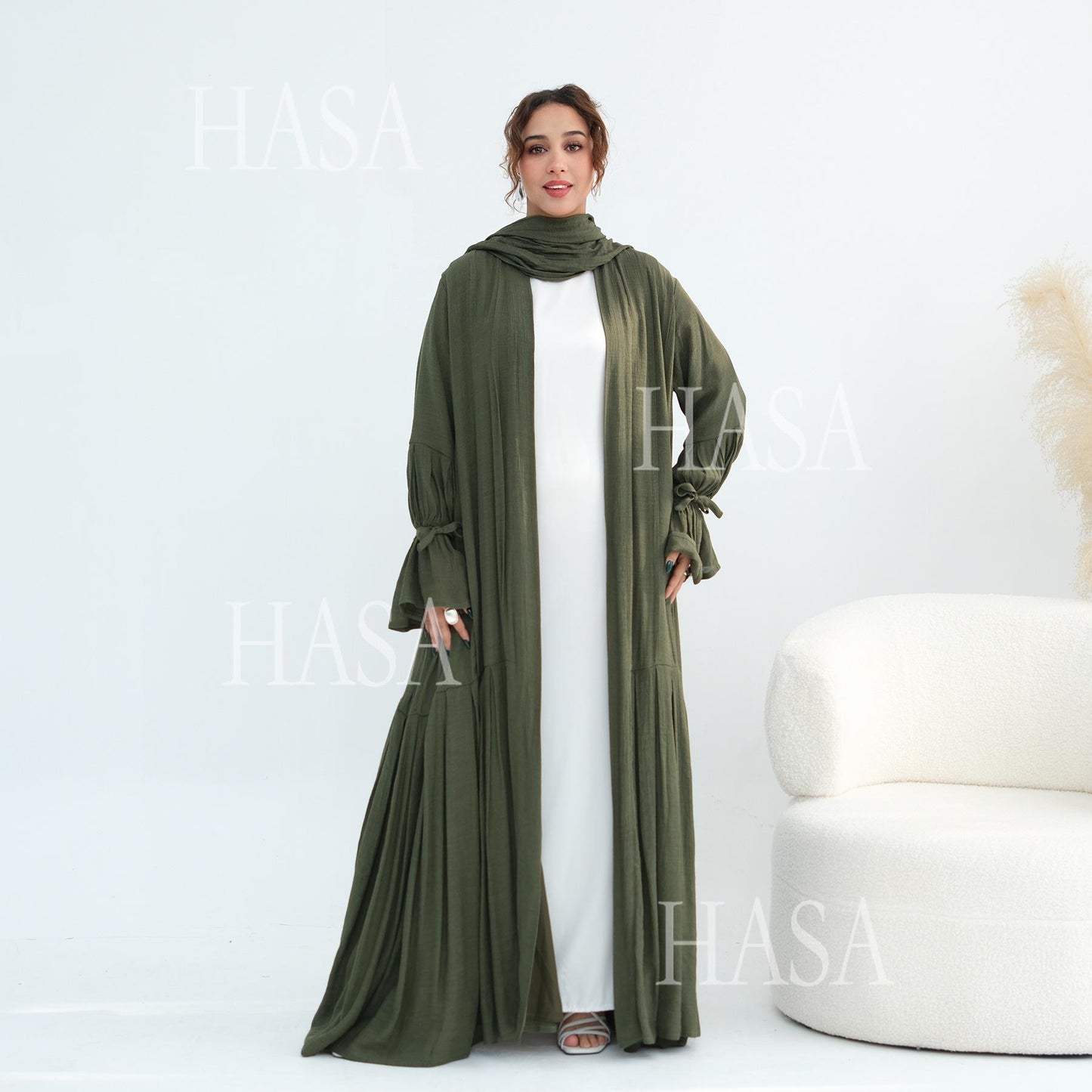HASA HS6802 Flowy Abaya and Hijab Set You Will Love