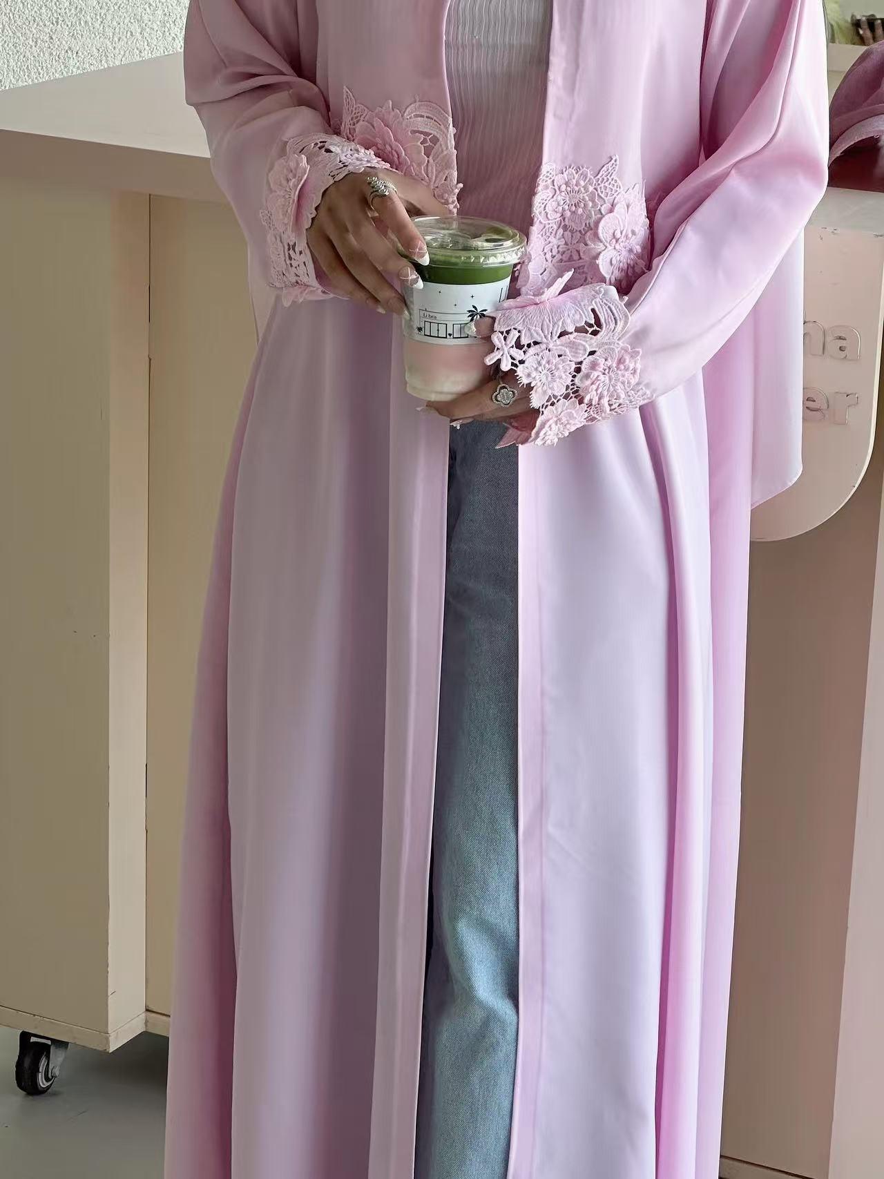 HASA HS6813 Loriya Exquisite Waist Pendulum Lace Long-sleeved Cardigan, Commuting Versatile Cross-border Long-sleeved Outer