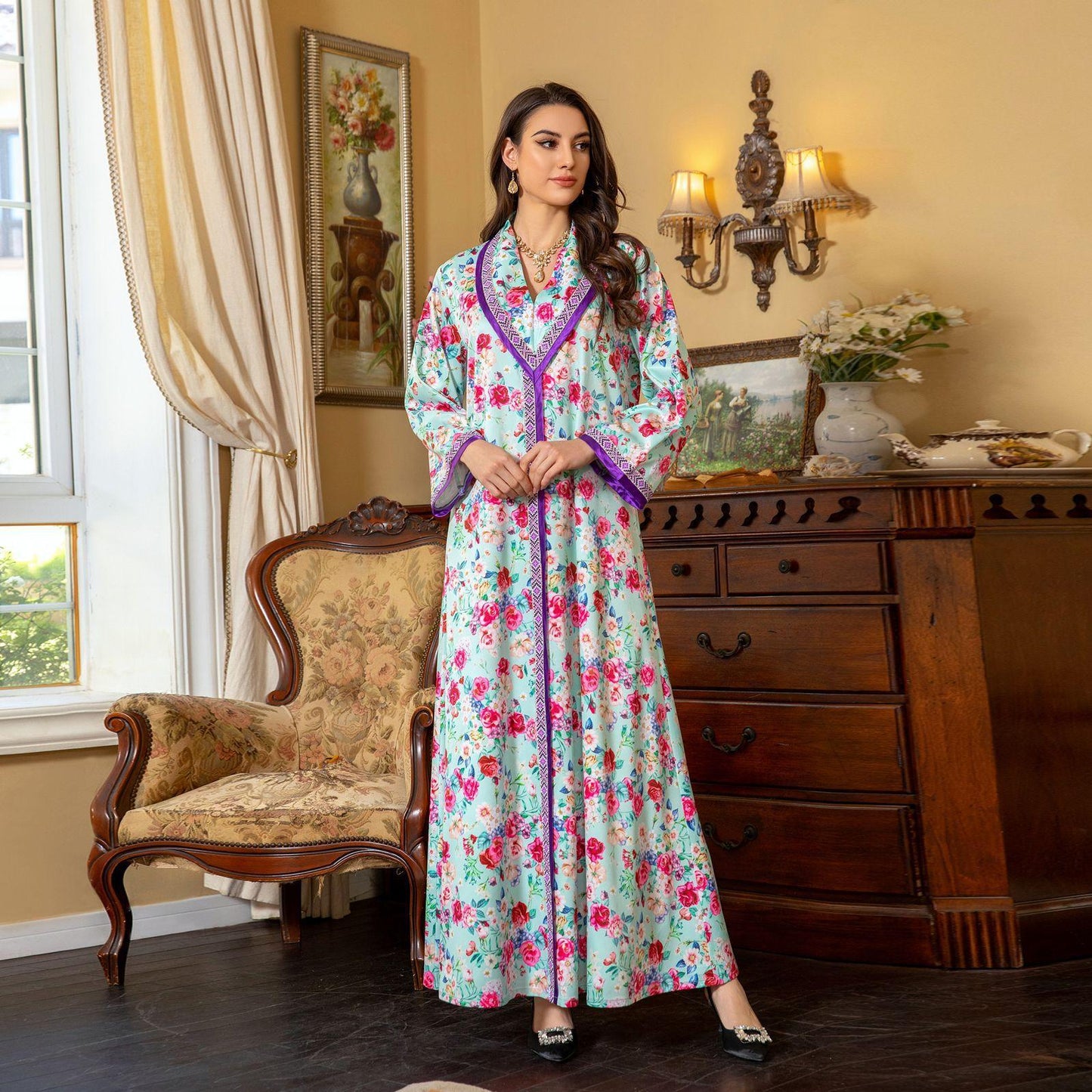 Robe à imprimé diamant tendance HASASERIES HS1079