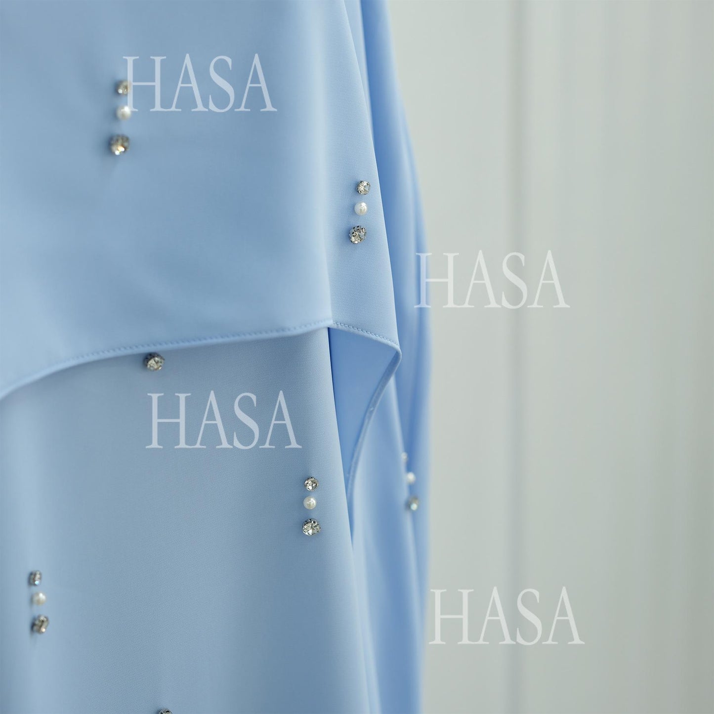 HS6505 Solid color beaded long dress with fake two-piece design