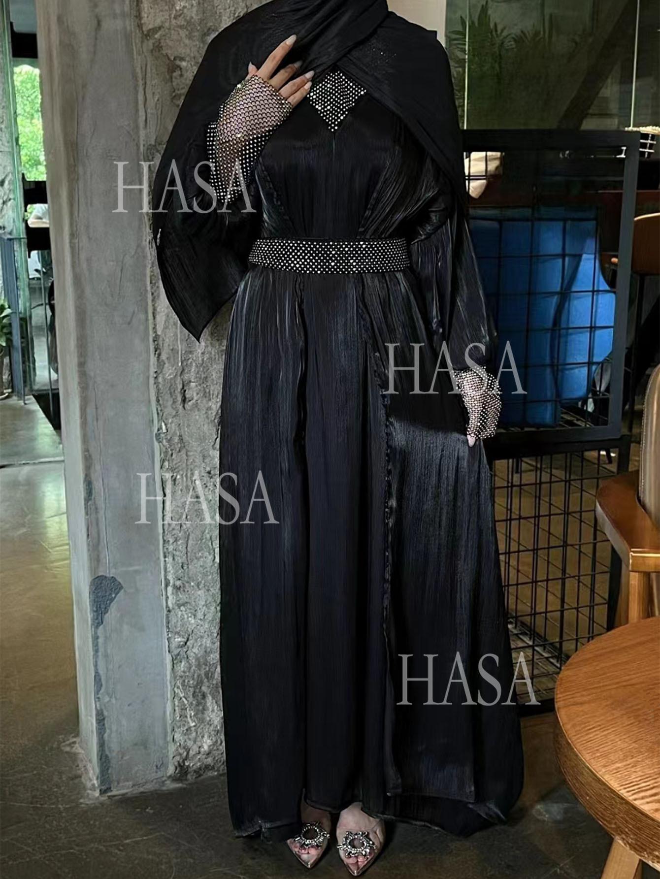 HS6481  Chiffon Robe 4 - Piece Set for Graceful Look