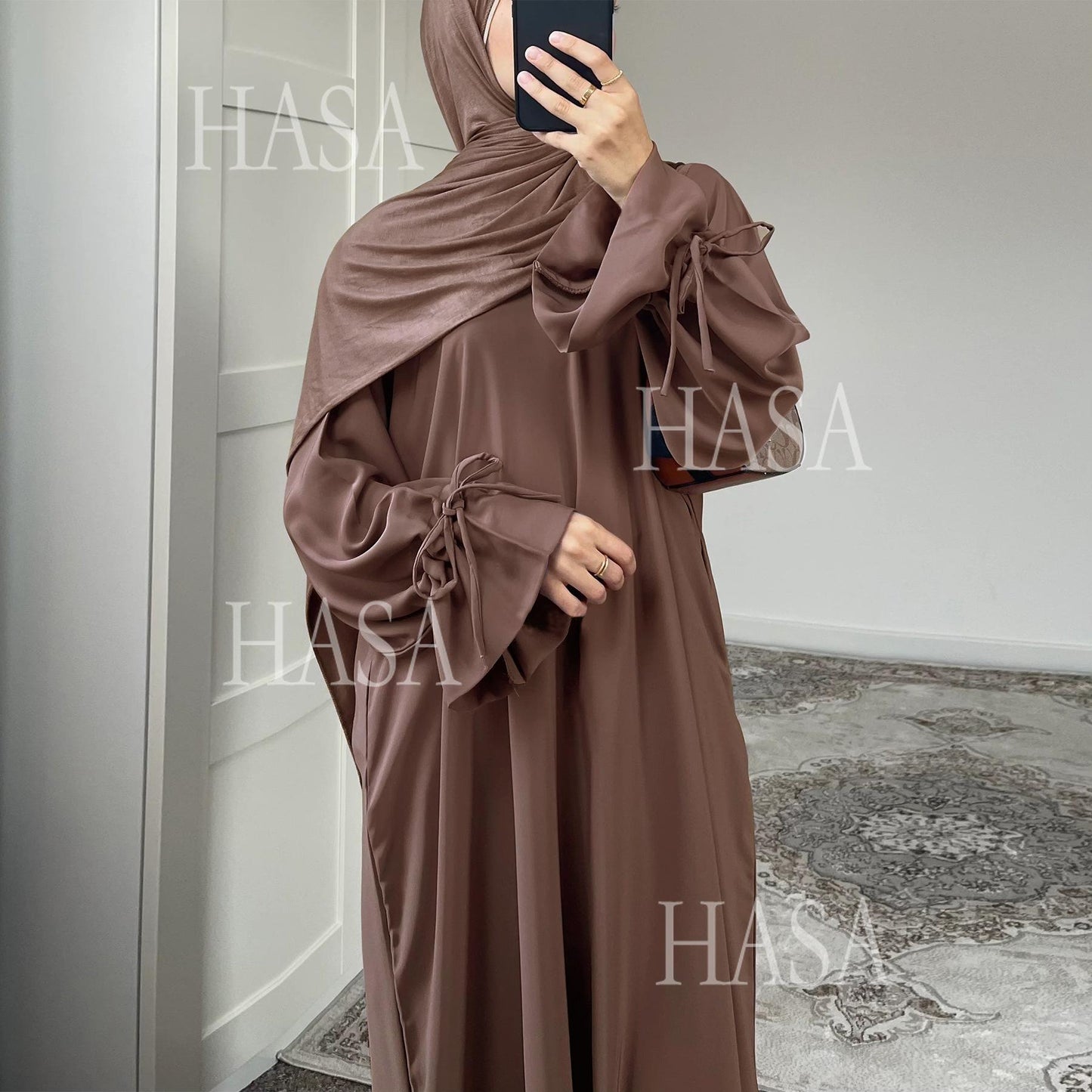 HS5861 Solid Color Sleeve Robe (without Headscarf), Elegant Temperament Instantly abaya girl