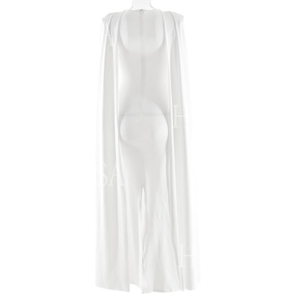 HASA HS6774 Luxury Long Sleeve Cape Style Bodycon Dress