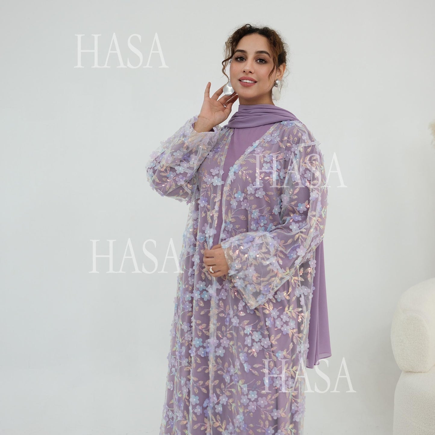 HASA HS6804 Premium Three Piece Abaya for Timeless Style