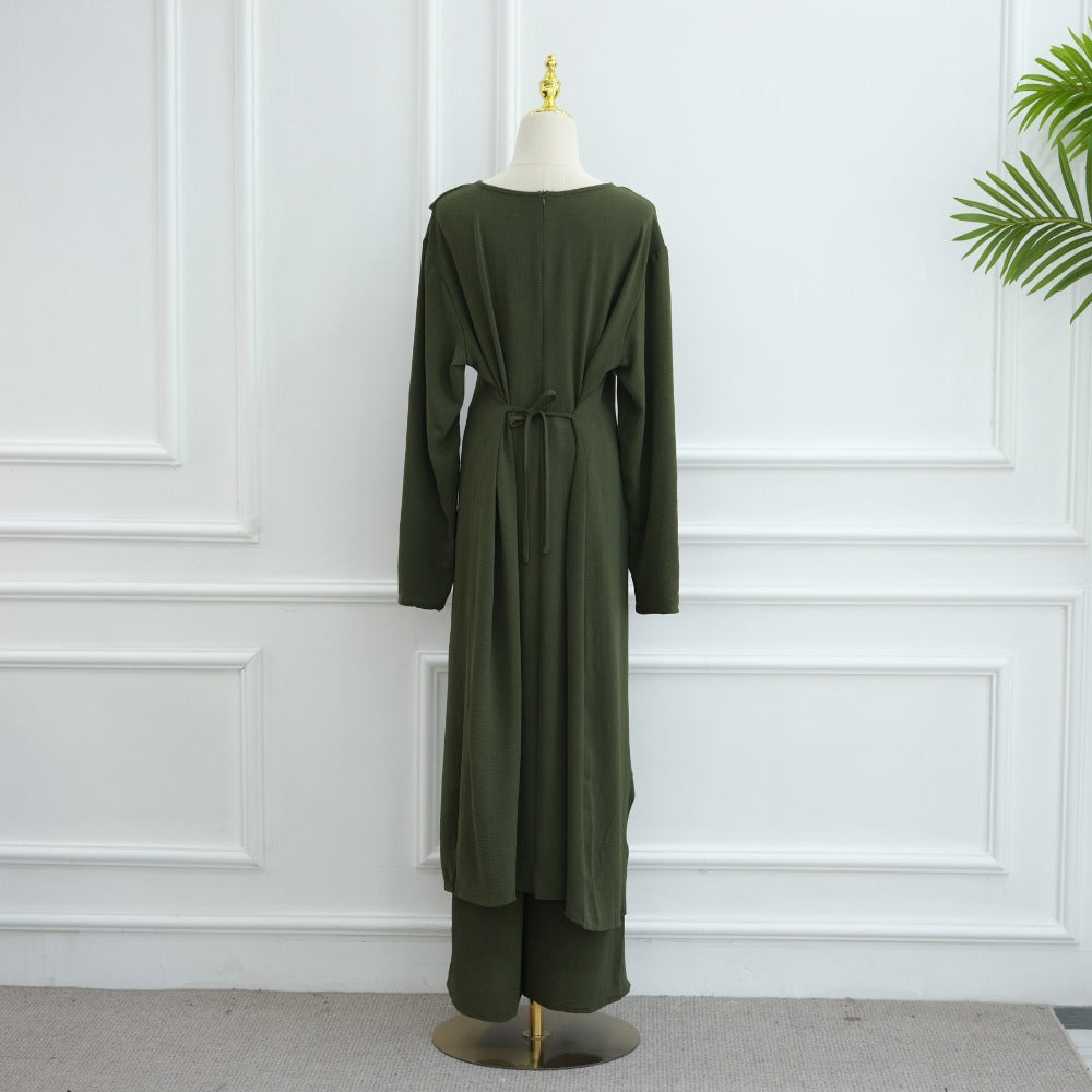 HS6605 Stylish asymmetrical two-piece set (with optional headscarf)