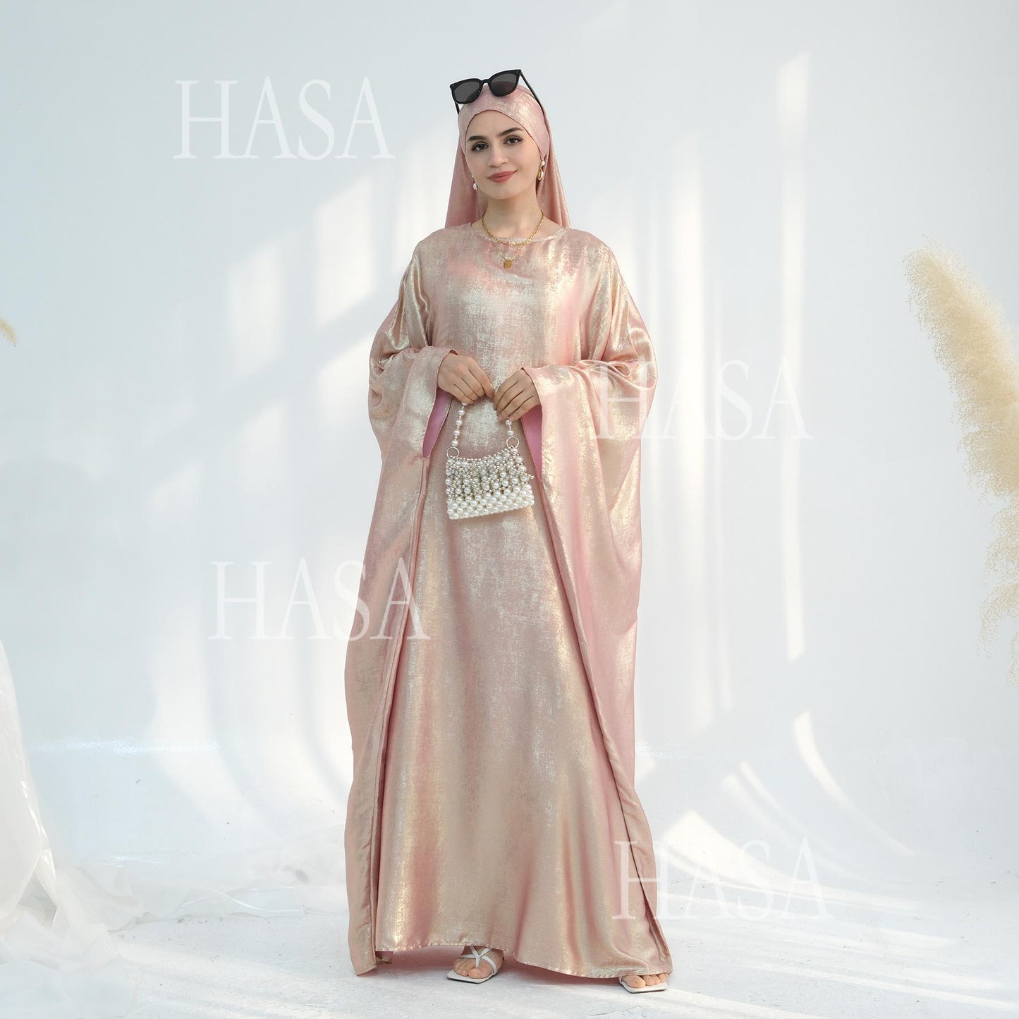 HS5879 Light-sensing Two-piece Dress | with Headscarf Design, The Overall Matching Is More Worry-free