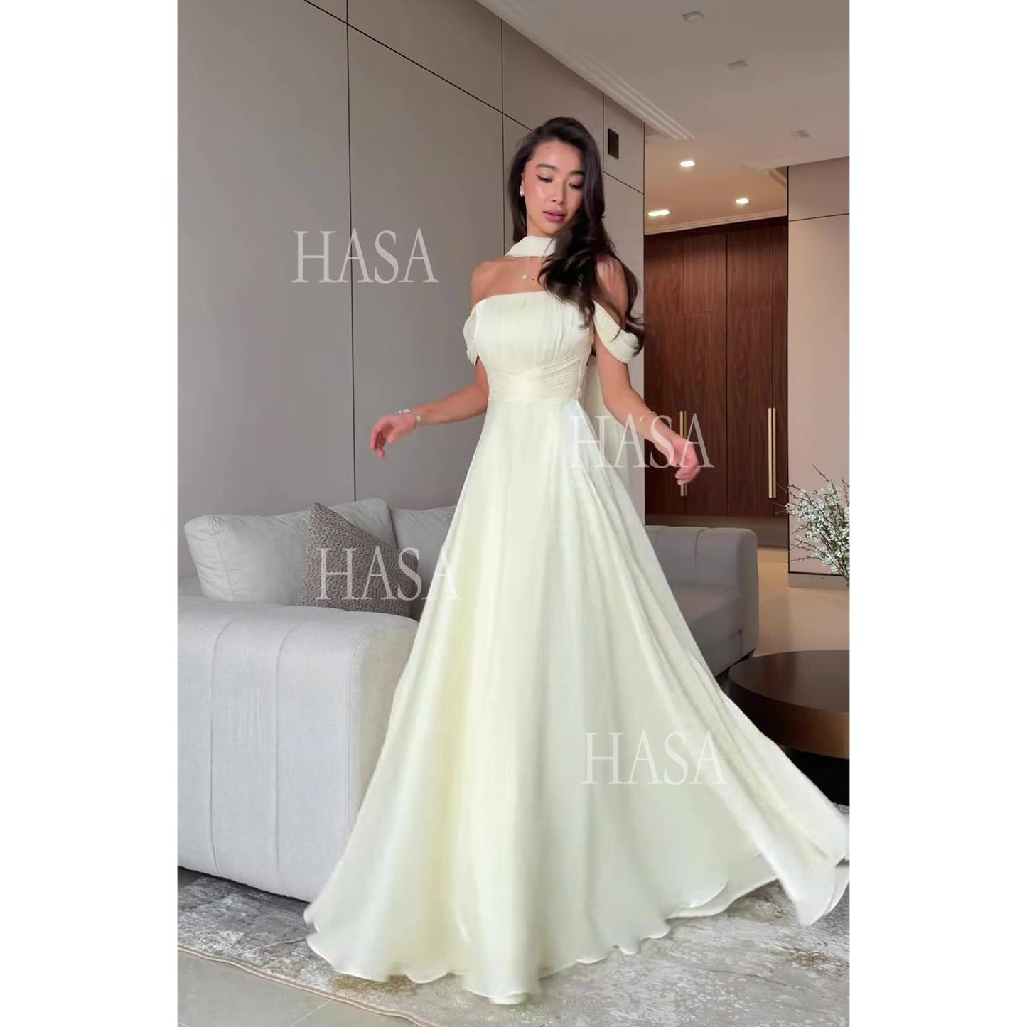 HS6751 Soft Glam Evening Maxi Dress