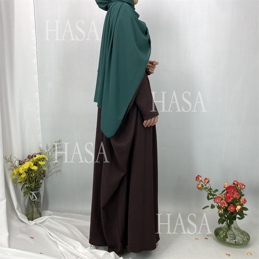 HS6586 Loose Turkish Pleated Dress, Fashionable Long Design