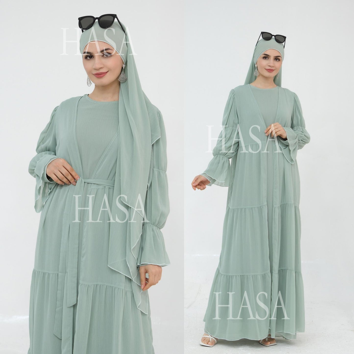 HS5881 Simple Two-piece Suit, A Dress Combination That Combines Comfort and Elegance closed abayas