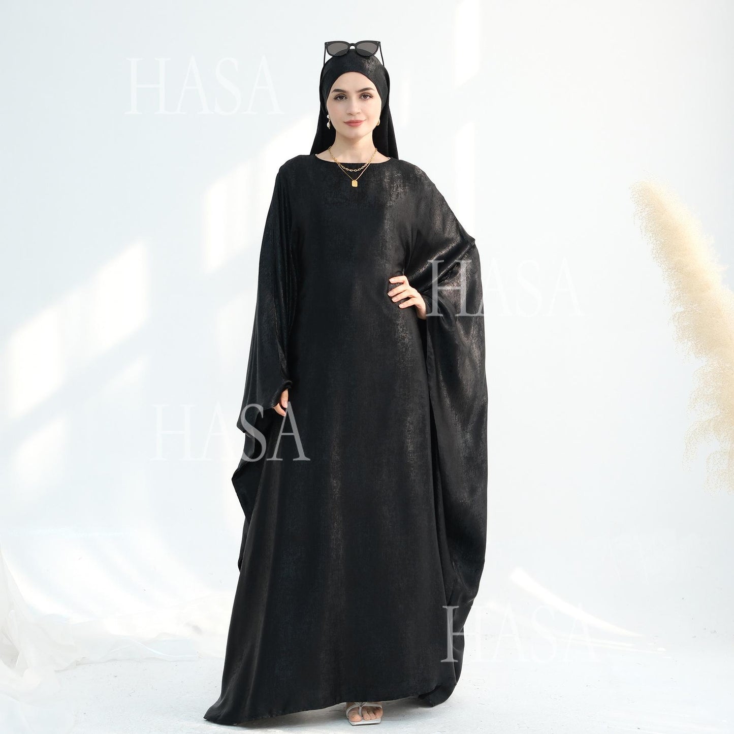 HS5879 Light-sensing Two-piece Dress | with Headscarf Design, The Overall Matching Is More Worry-free