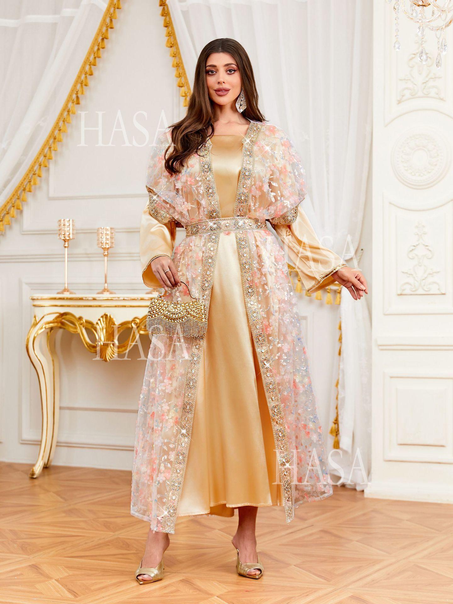 HASA HS6761 Elegant Occasion Ready Open Abaya Set