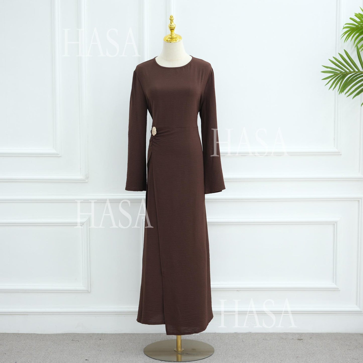 HS6549 Minimalist Abaya with Waist Detail