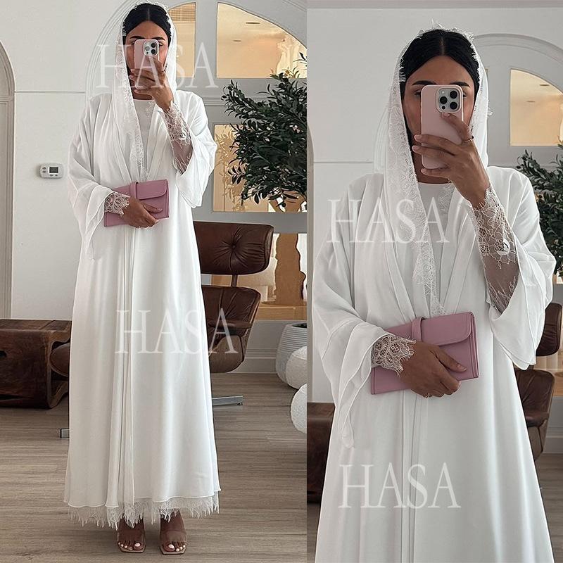 HASA HS6807 Chic Flowing Lace Detail Outerwear