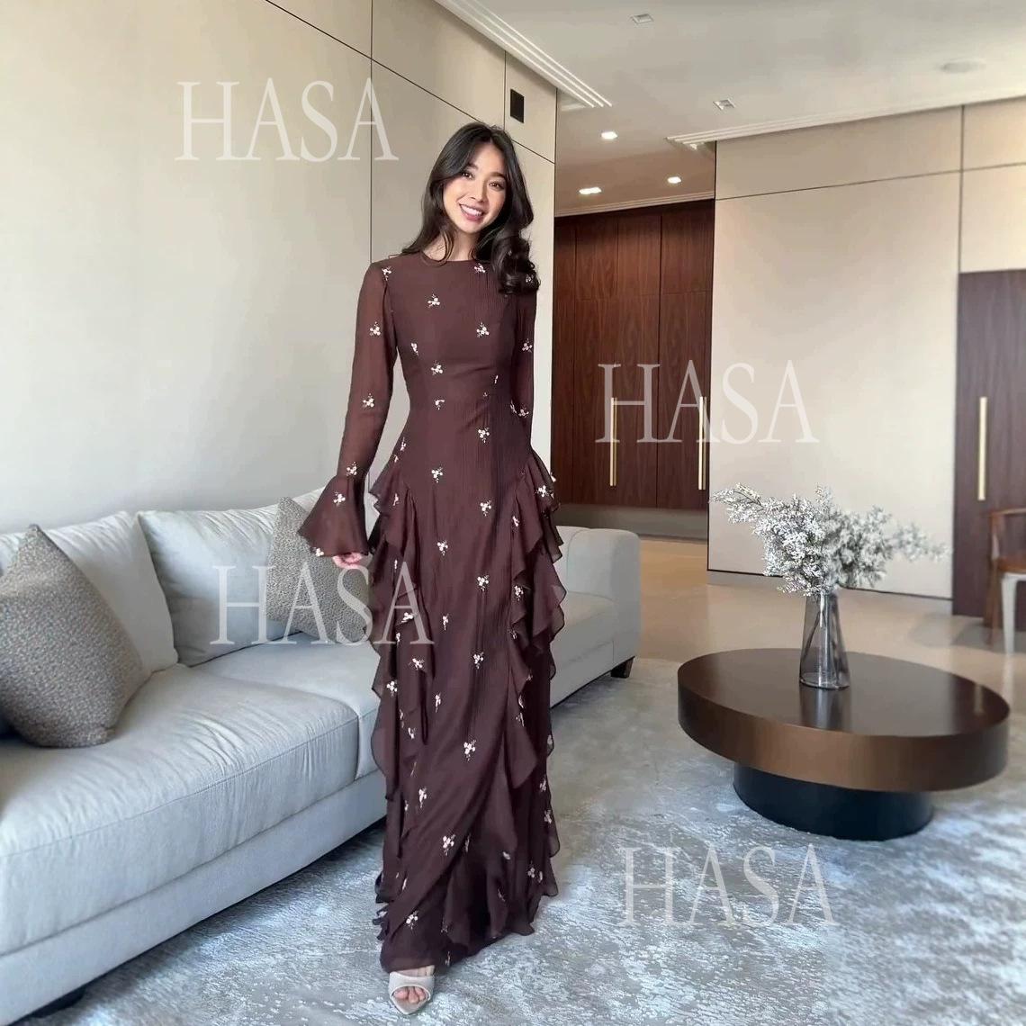 HASA HS6755 Soft Glam Layered Formal Dress