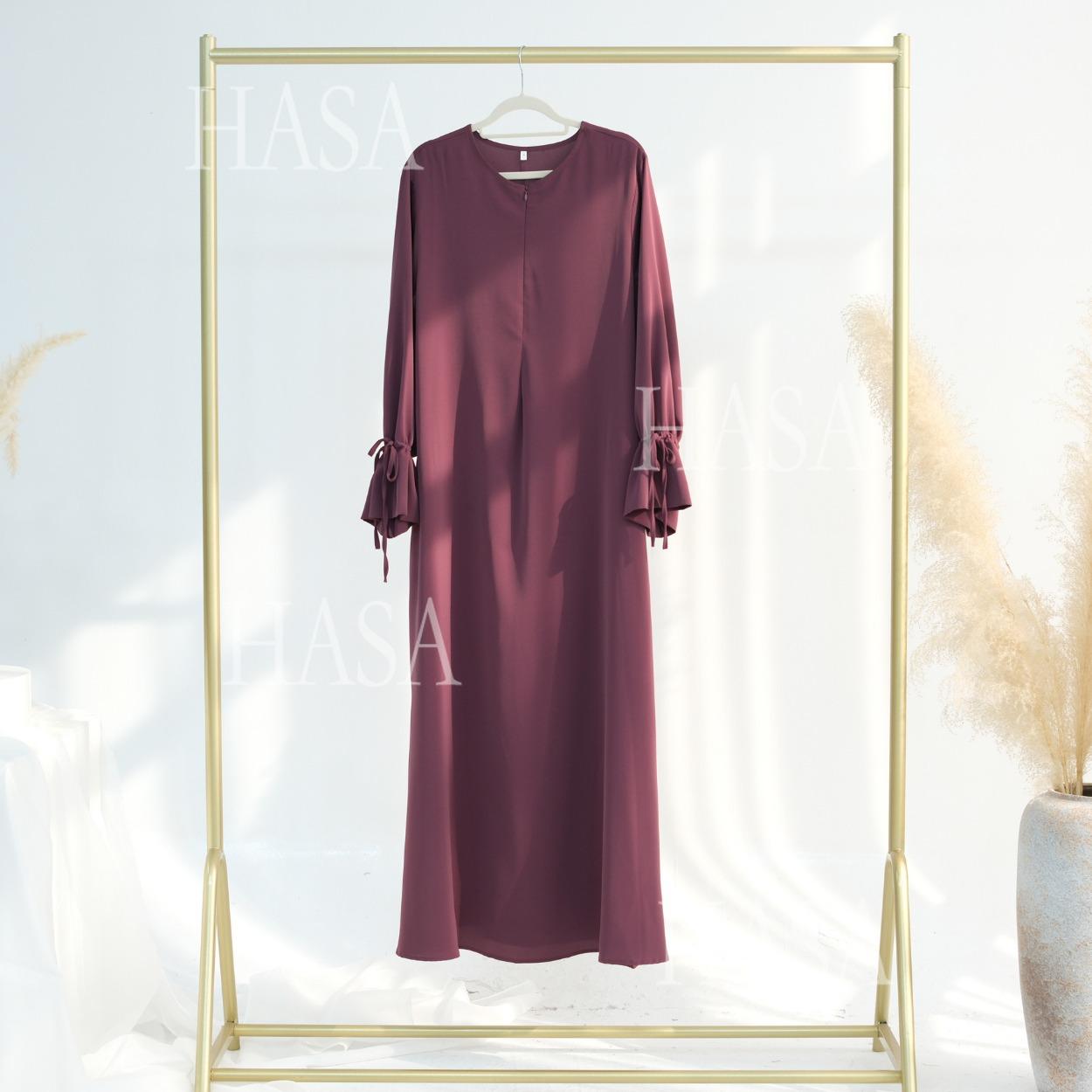 HS5861 Solid Color Sleeve Robe (without Headscarf), Elegant Temperament Instantly abaya girl