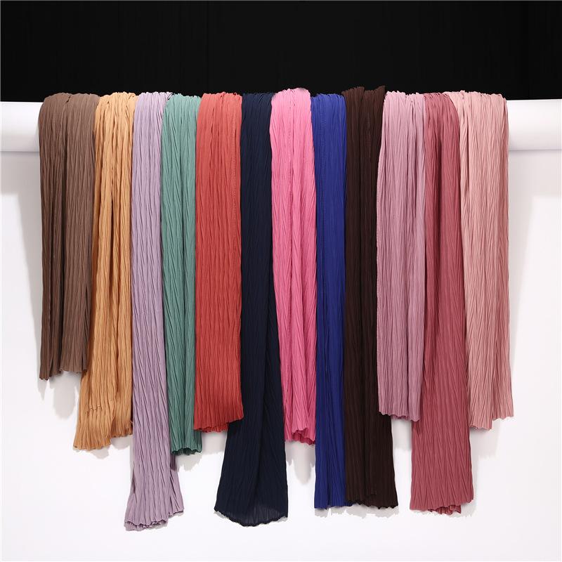 HASASERIES HS1137 Pearl Chiffon Baotou Scarf