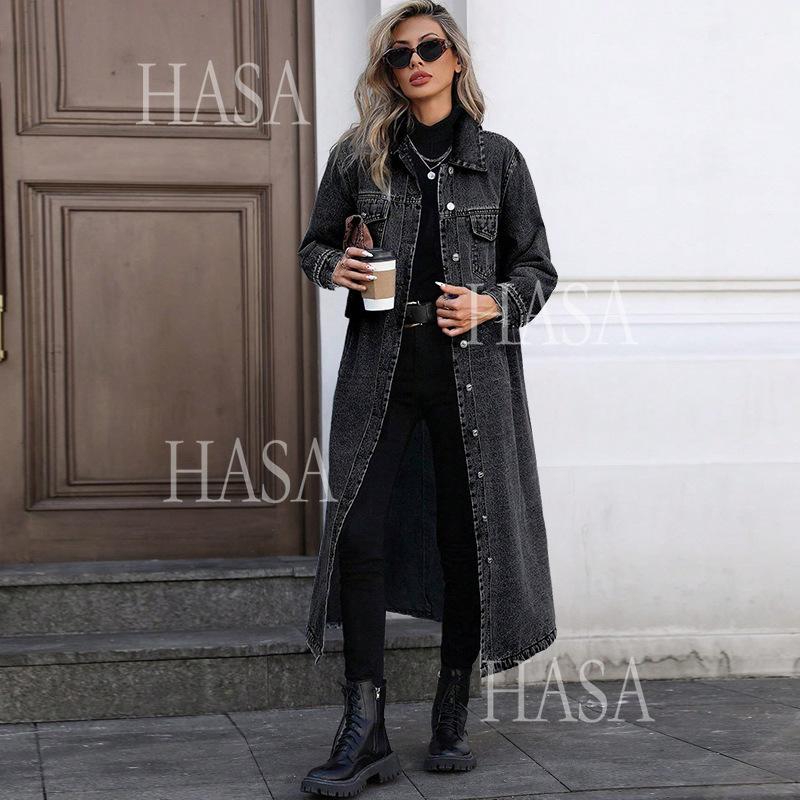 HASASERIES  HS6694 Denim Long Coat