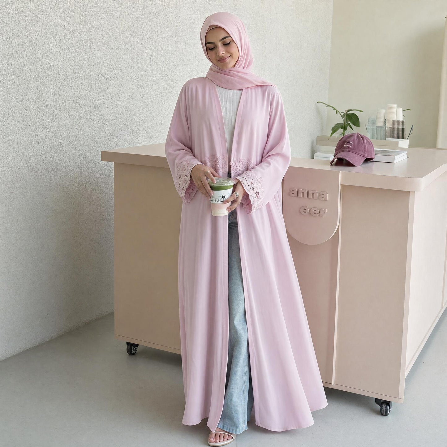 HASA HS6813 Loriya Exquisite Waist Pendulum Lace Long-sleeved Cardigan, Commuting Versatile Cross-border Long-sleeved Outer