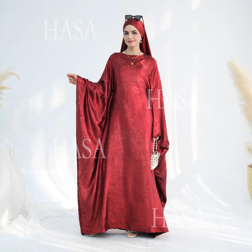 HS5879 Light-sensing Two-piece Dress | with Headscarf Design, The Overall Matching Is More Worry-free