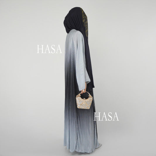 HS6321 Lightweight Ombré Cardigan with Elegant Pleats