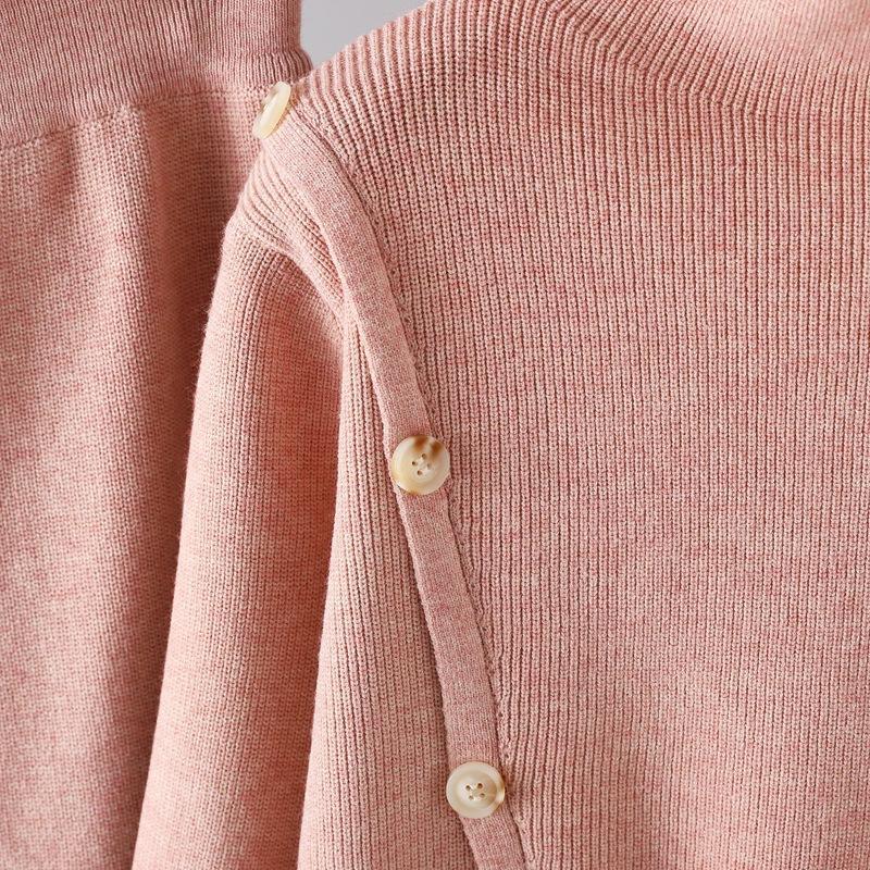 HS0553 Two-Piece Set High-Neck Sweater and Casual Wide-Leg Trousers