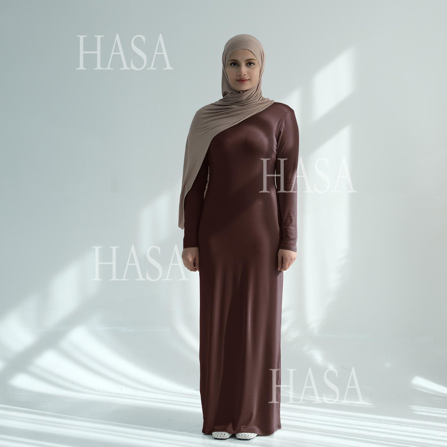 HS6565 Basic Solid Color Modal Cotton Long Dress