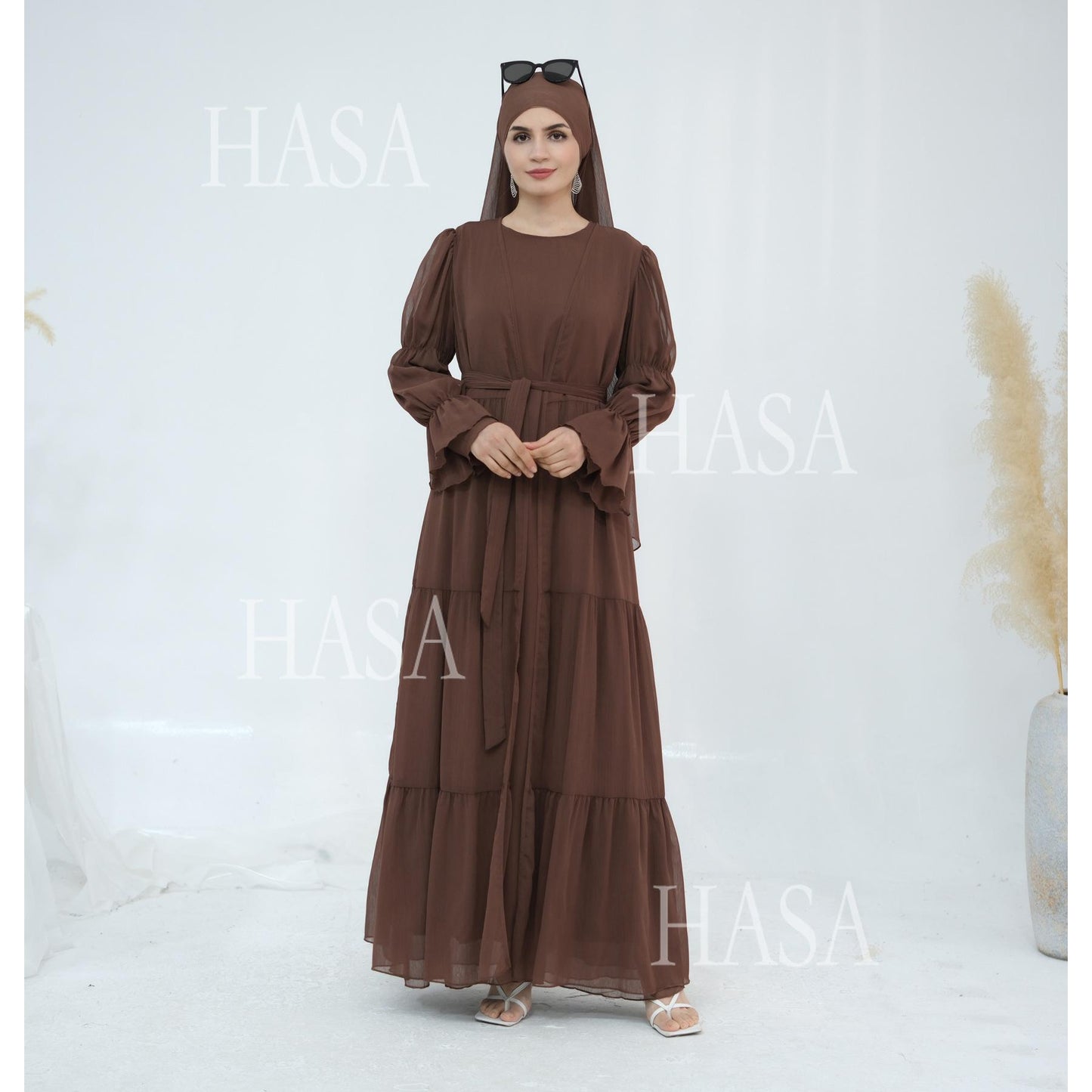 HS5881 Simple Two-piece Suit, A Dress Combination That Combines Comfort and Elegance closed abayas
