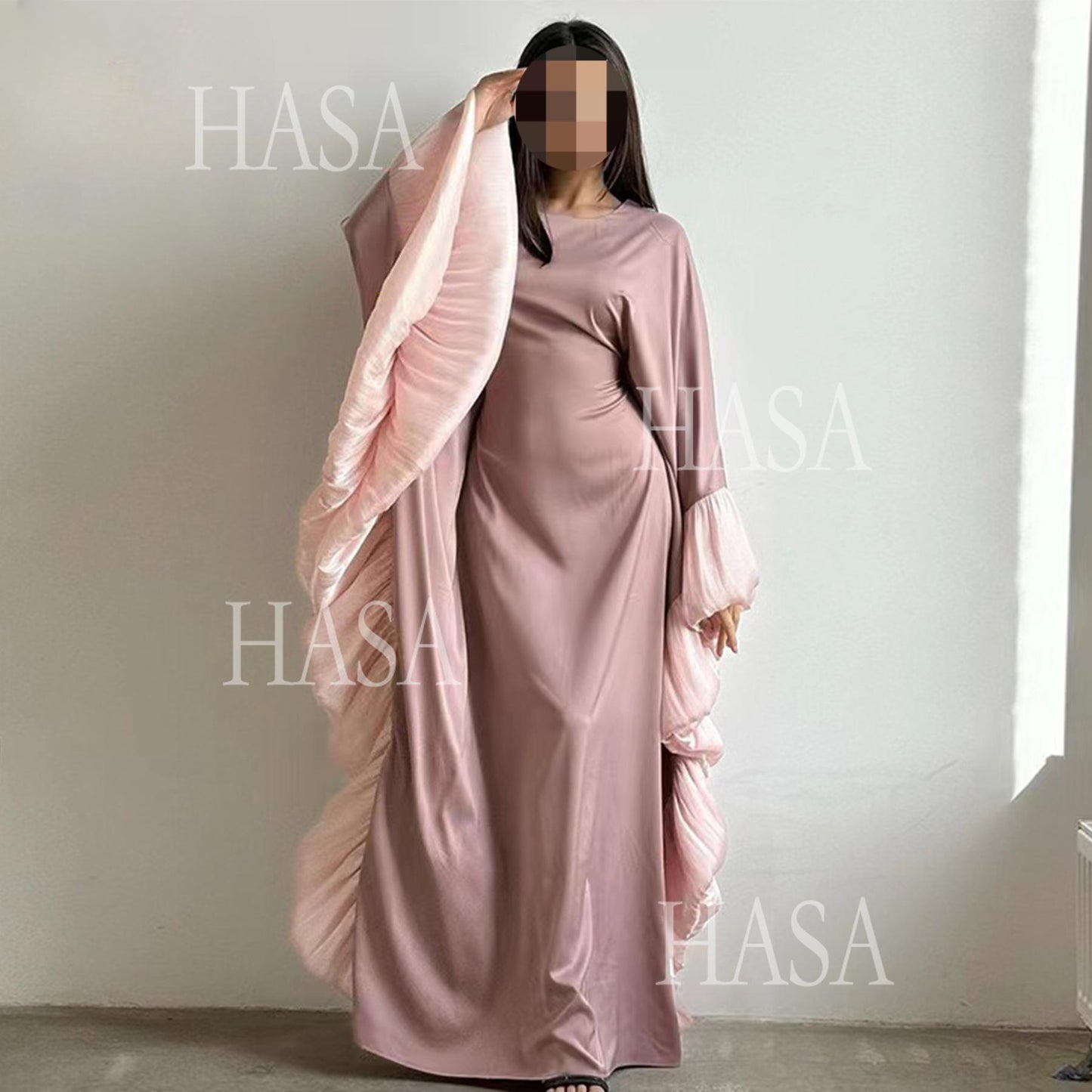 HS6473 Elegant and Graceful Heavy Stitching Lace Sleeve Robe