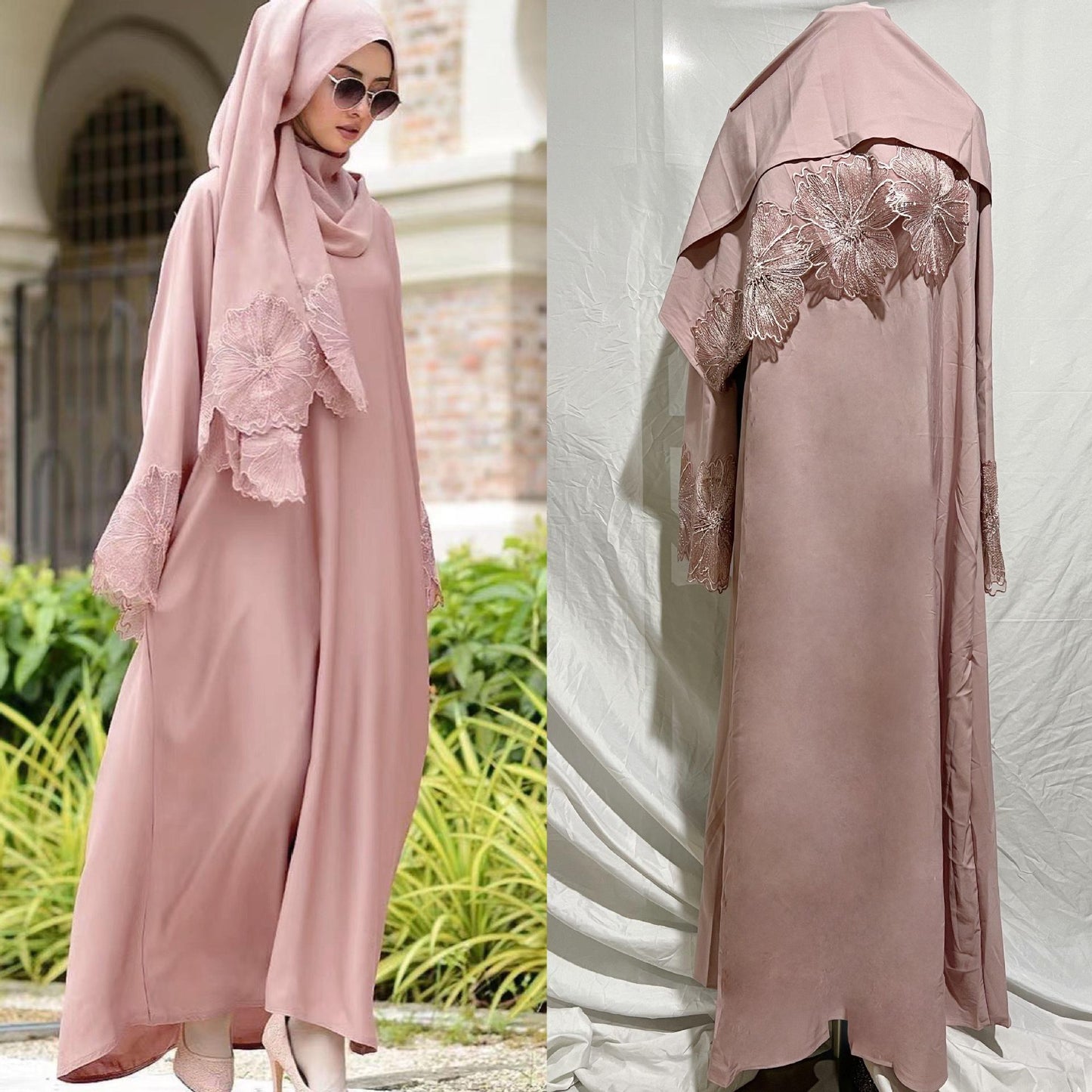 HASASERIES HS1029 2pcs Set Abaya+Hijab