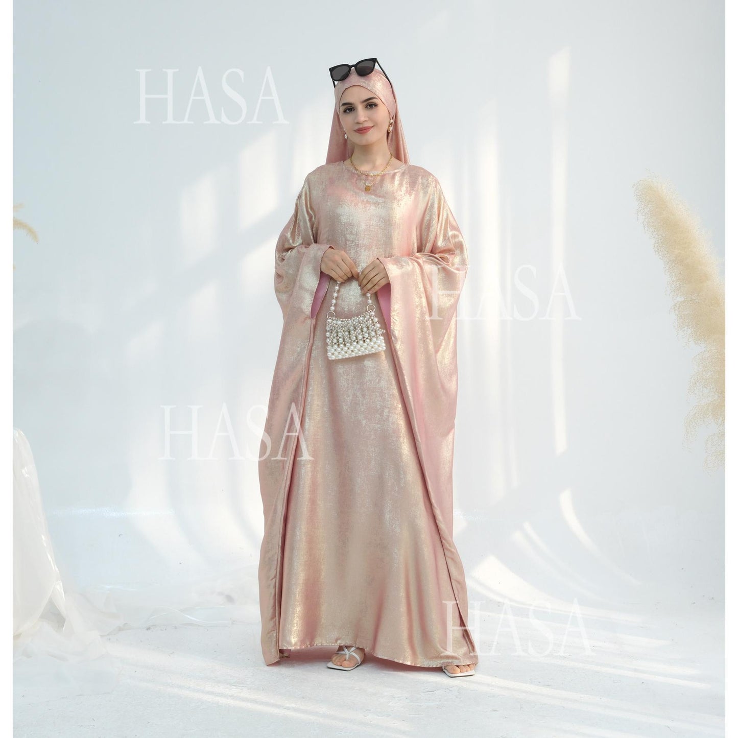HS5879 Light-sensing Two-piece Dress | with Headscarf Design, The Overall Matching Is More Worry-free