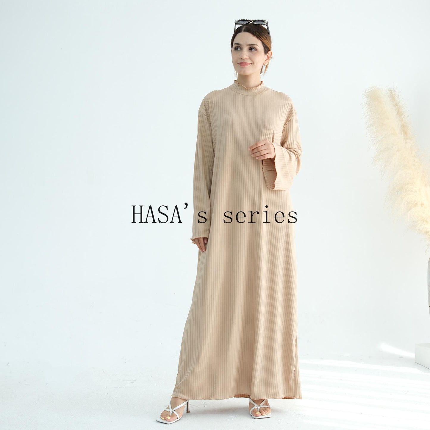HS5509 Beautiful Stand Collar Dress Robe - Lightweight multi-color design, comfortable and stylish party  wear red dress thick  thigh 2  part bow  outfits