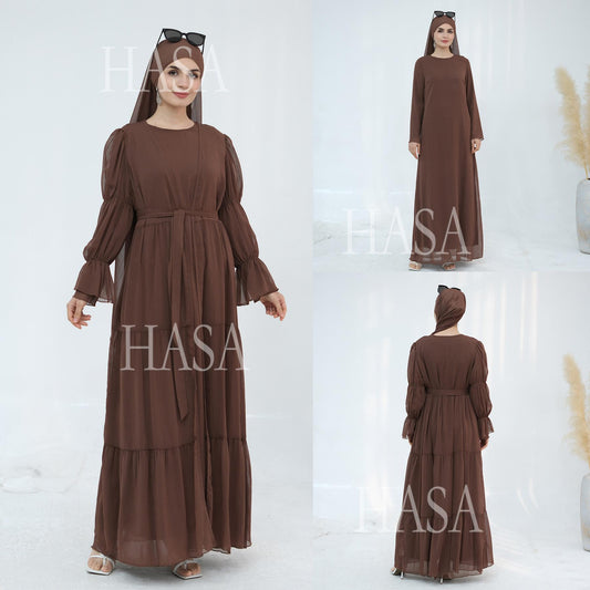 HS5880 Chiffon Texture Layered Design, A Two-way Dress Suitable for Both Daily and Formal Occasions