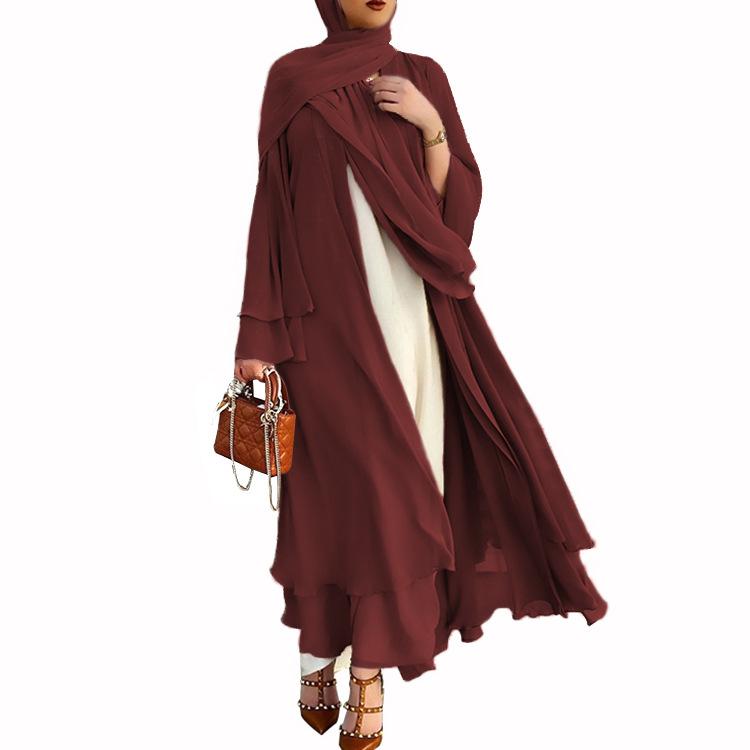 HS10073 Cardigan en mousseline de soie douce et fluide pour femme grande taille 