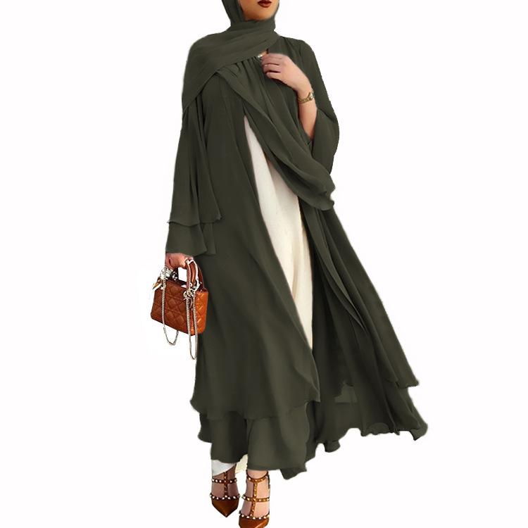 HS10073 Cardigan en mousseline de soie douce et fluide pour femme grande taille 
