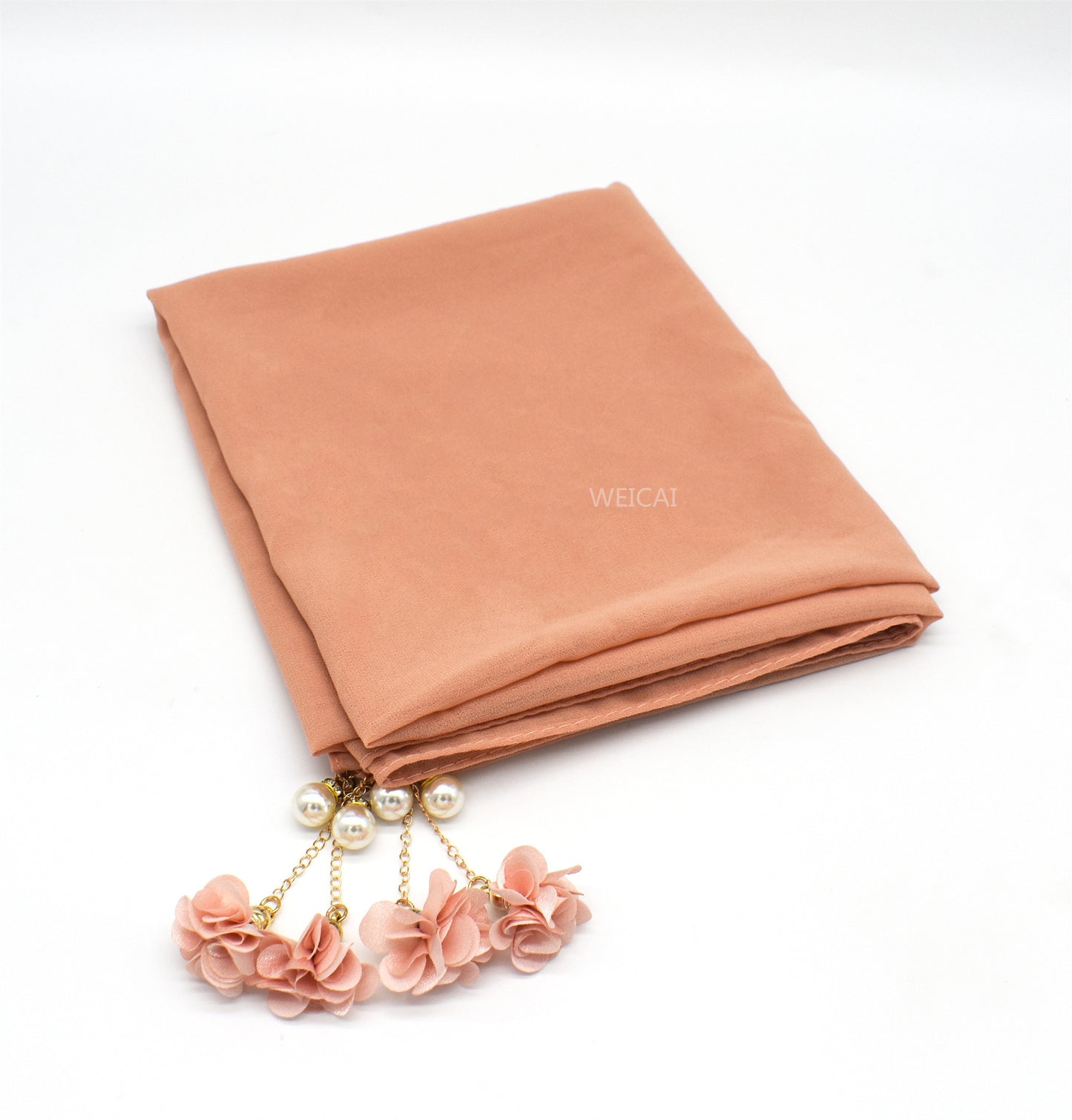 2022 New Style Pearl floral chiffon headband Hijab