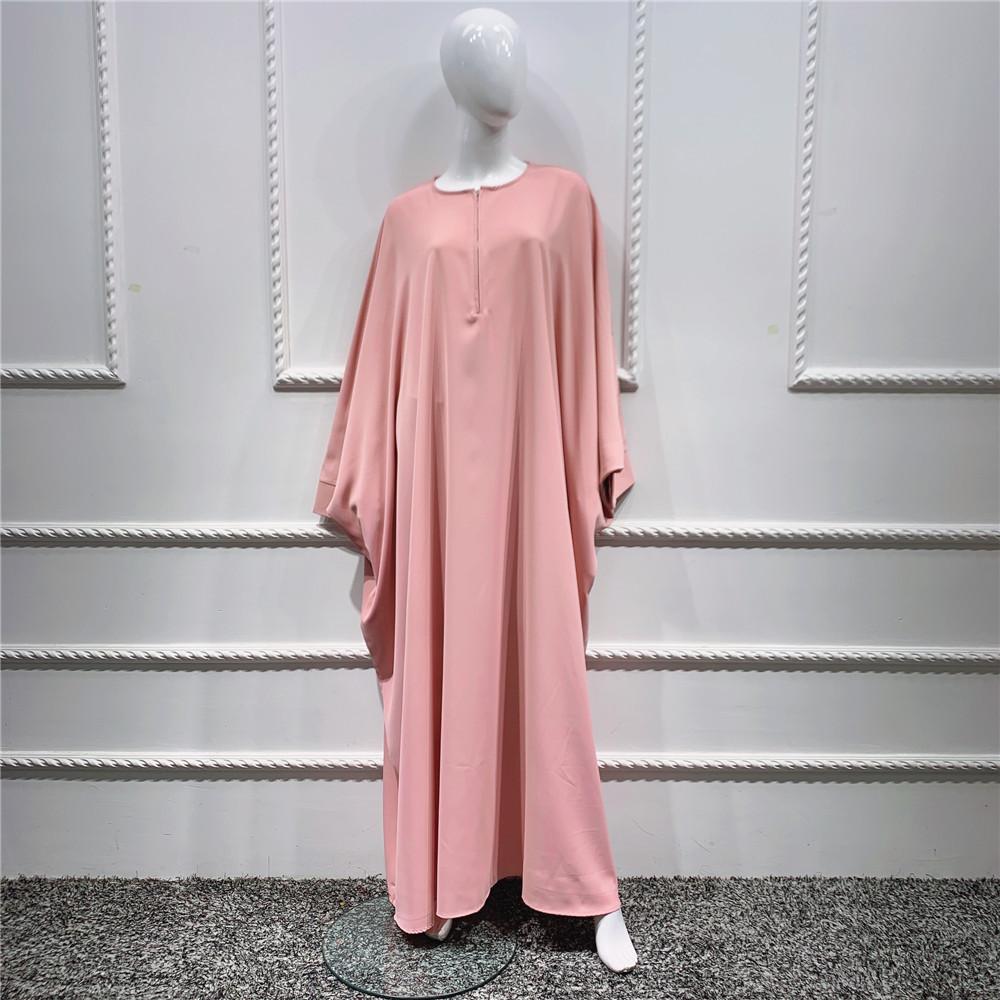 HS0195 رداء ذو ​​حاشية كبيرة بلون سادة وأكمام خفاش