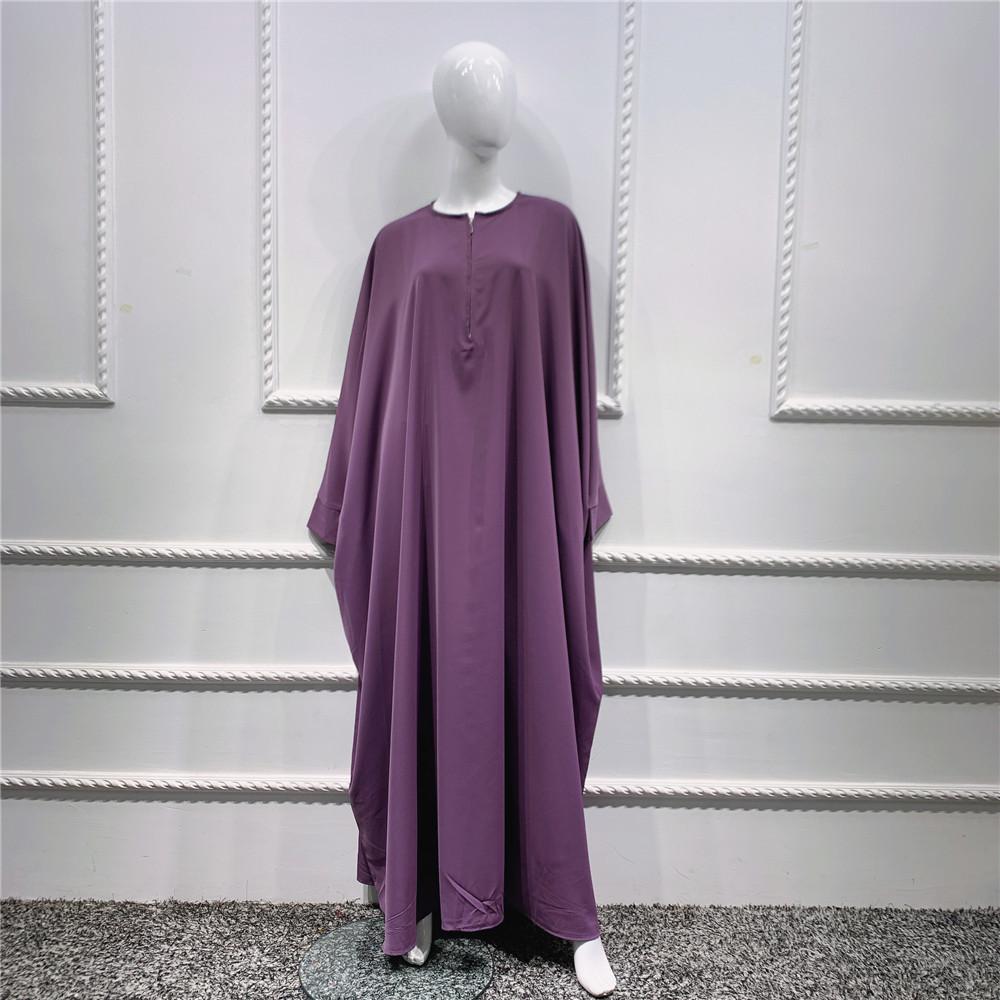 HS0195 رداء ذو ​​حاشية كبيرة بلون سادة وأكمام خفاش