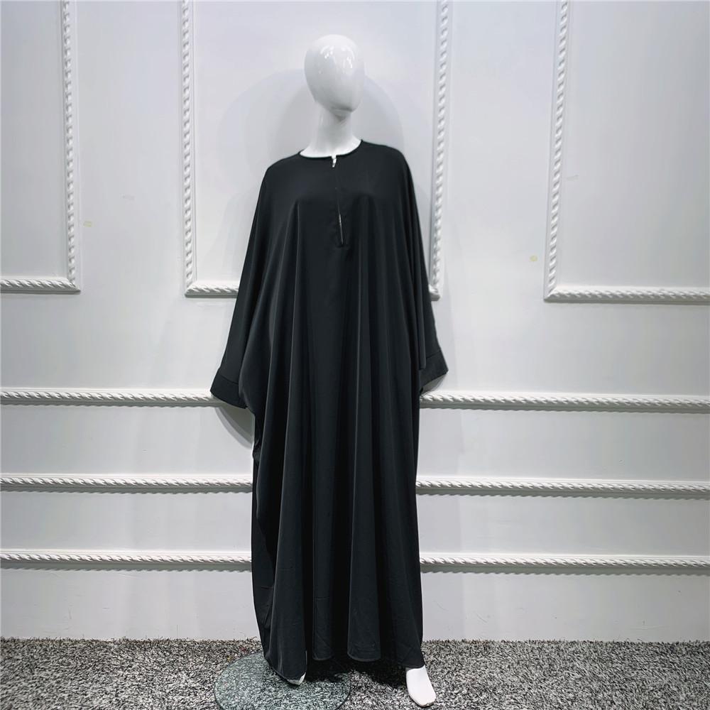 HS0195 رداء ذو ​​حاشية كبيرة بلون سادة وأكمام خفاش