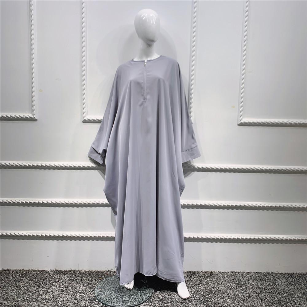 HS0195 رداء ذو ​​حاشية كبيرة بلون سادة وأكمام خفاش