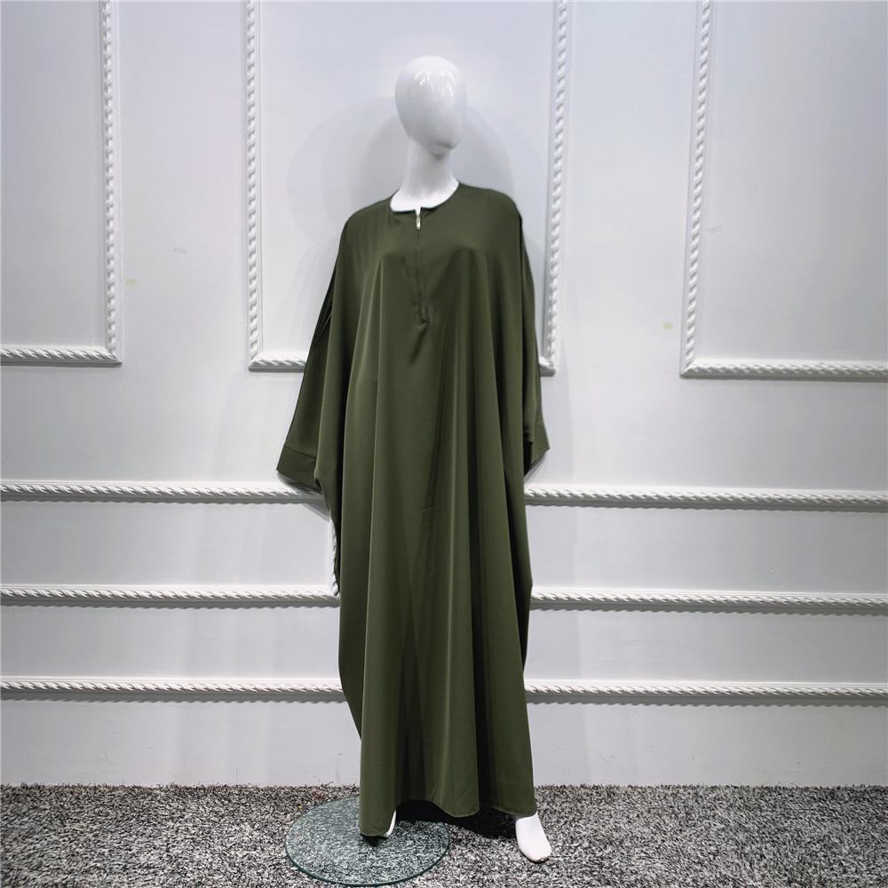 HS0195 رداء ذو ​​حاشية كبيرة بلون سادة وأكمام خفاش