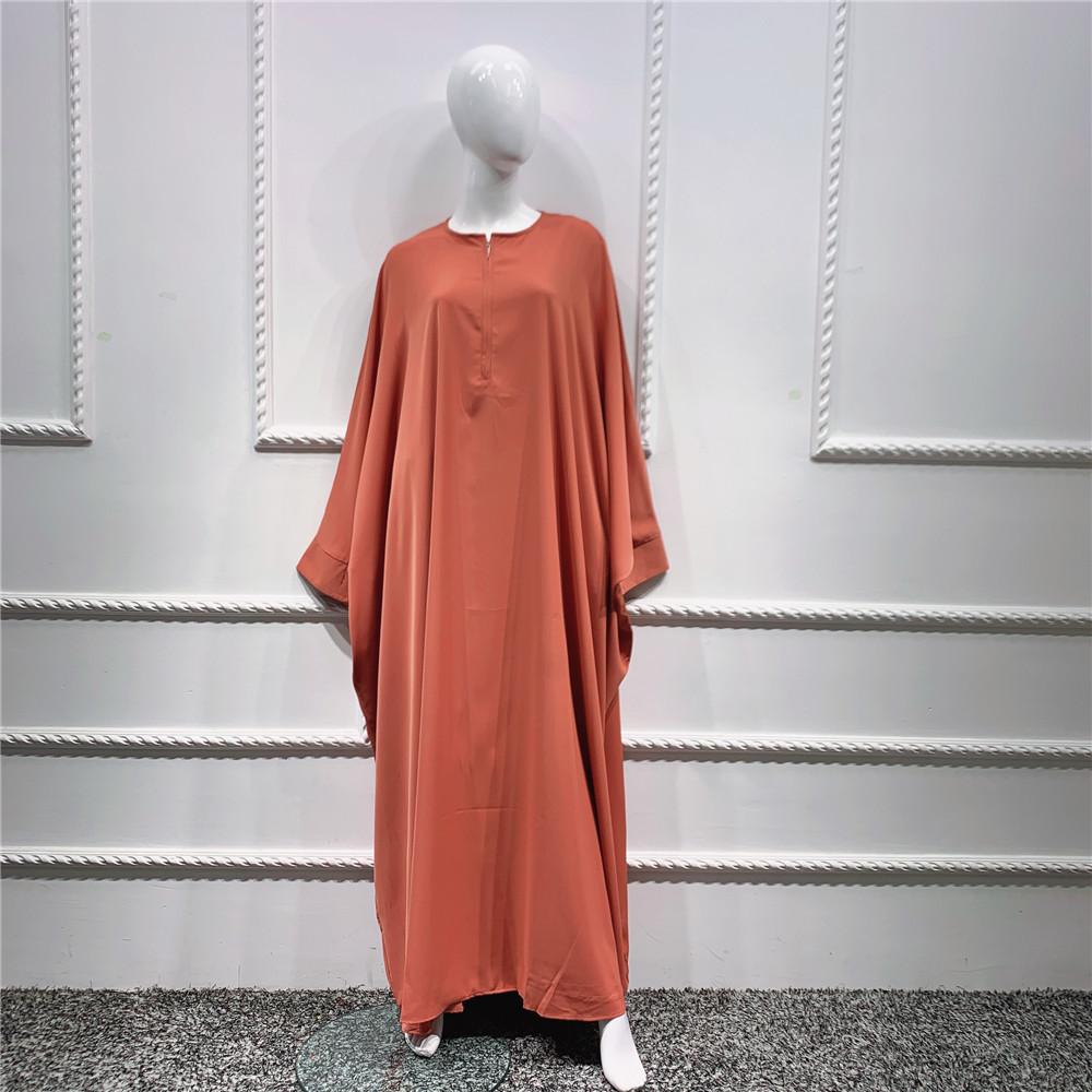 HS0195 رداء ذو ​​حاشية كبيرة بلون سادة وأكمام خفاش