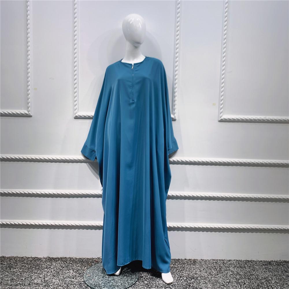 HS0195 رداء ذو ​​حاشية كبيرة بلون سادة وأكمام خفاش