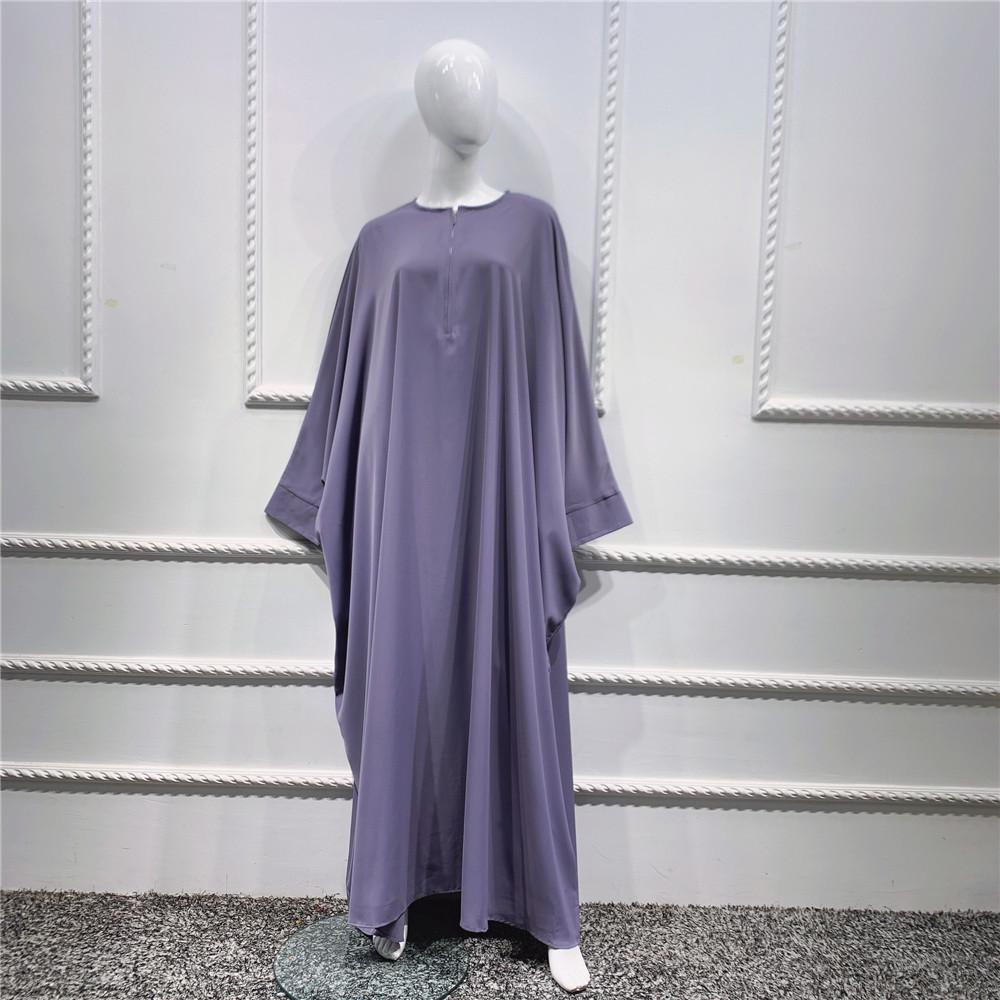 HS0195 رداء ذو ​​حاشية كبيرة بلون سادة وأكمام خفاش
